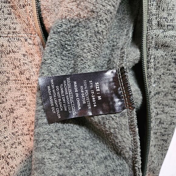 Men's size medium Mack Russo green full zip fleece sweater - Picture 5 of 10